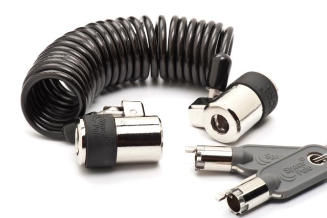 ClickSafe Dual Lock Curly Cable - BLACK